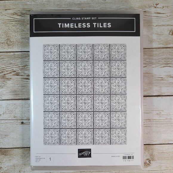 Stampin' Up! Other - Stampin Up Timeless Tiles Stamp Set Red Cling Rubber Background Card Making